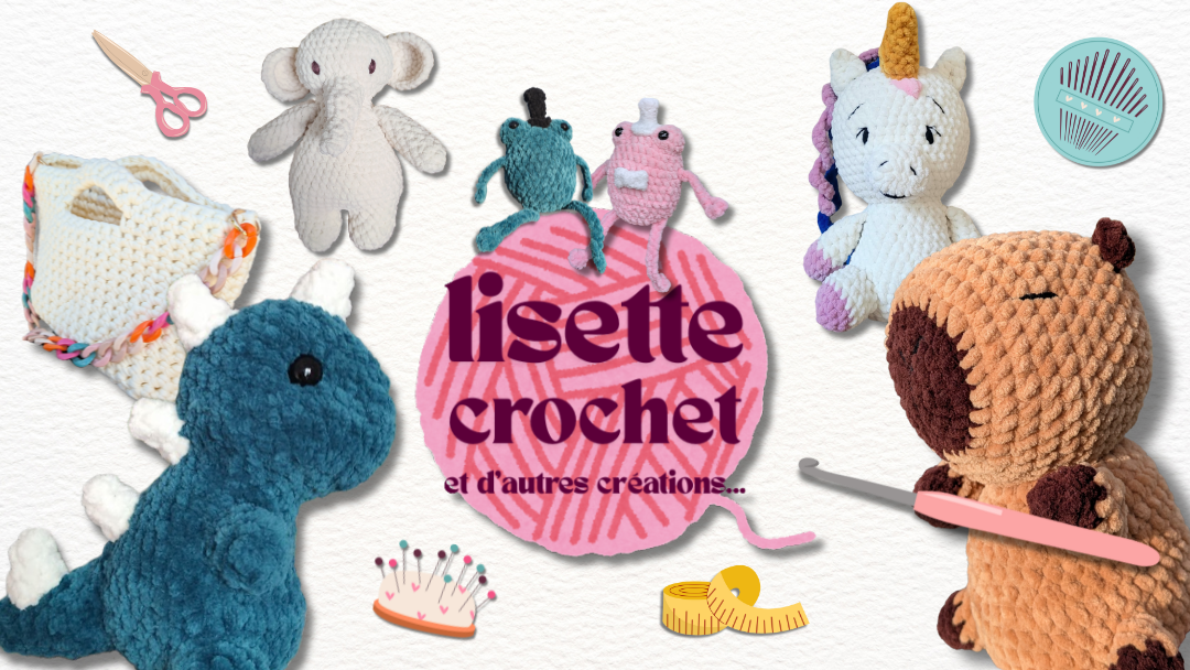 Lisette crochet fait main france doudous peluches sacs à main